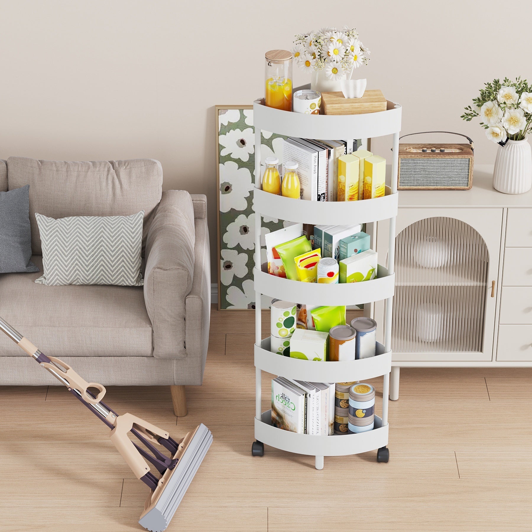 Multipurpose Kitchen Corner Shelves Storage Rack For Fruits Drinks Snacks