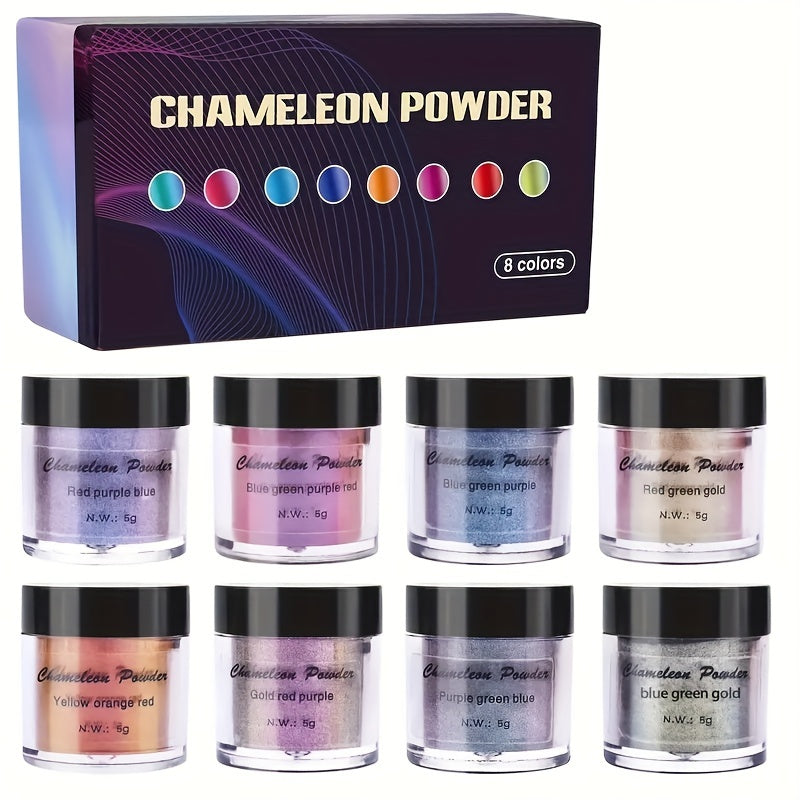 8pcs Chameleons Pigment Metallic Resin Pigments Epoxy Glitter Powder