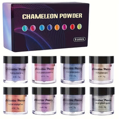 8pcs Chameleons Pigment Metallic Resin Pigments Epoxy Glitter Powder