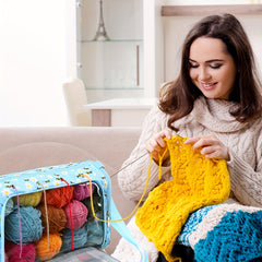 Crochet Yarn Storage Bag Large Capacity DIY Hand-woven Crossbody Bag