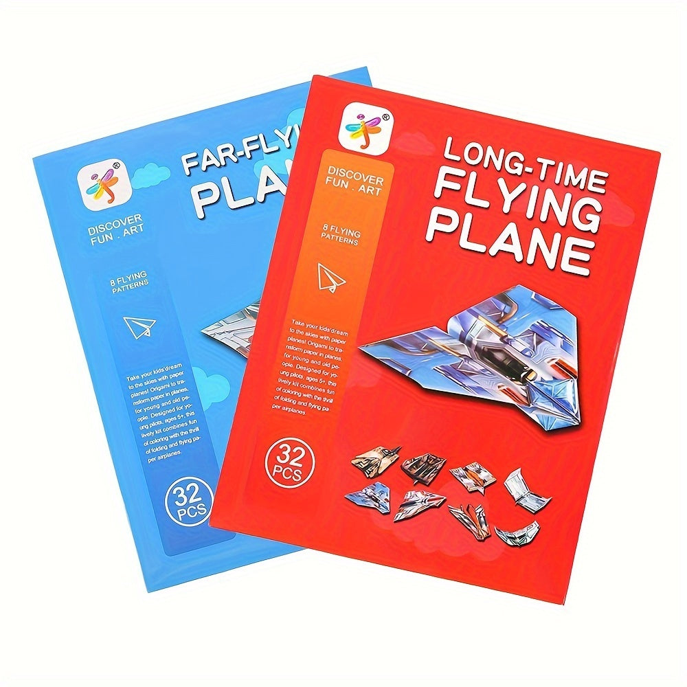 32 Sheets Origami Paper + Book Airplane Instructions