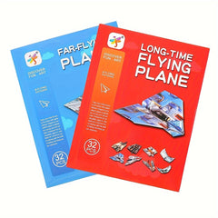 32 Sheets Origami Paper + Book Airplane Instructions