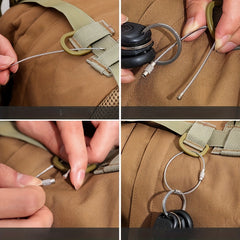 5pcs Steel Wire Keychain Stainless Steel Luggage Tag Key Chain