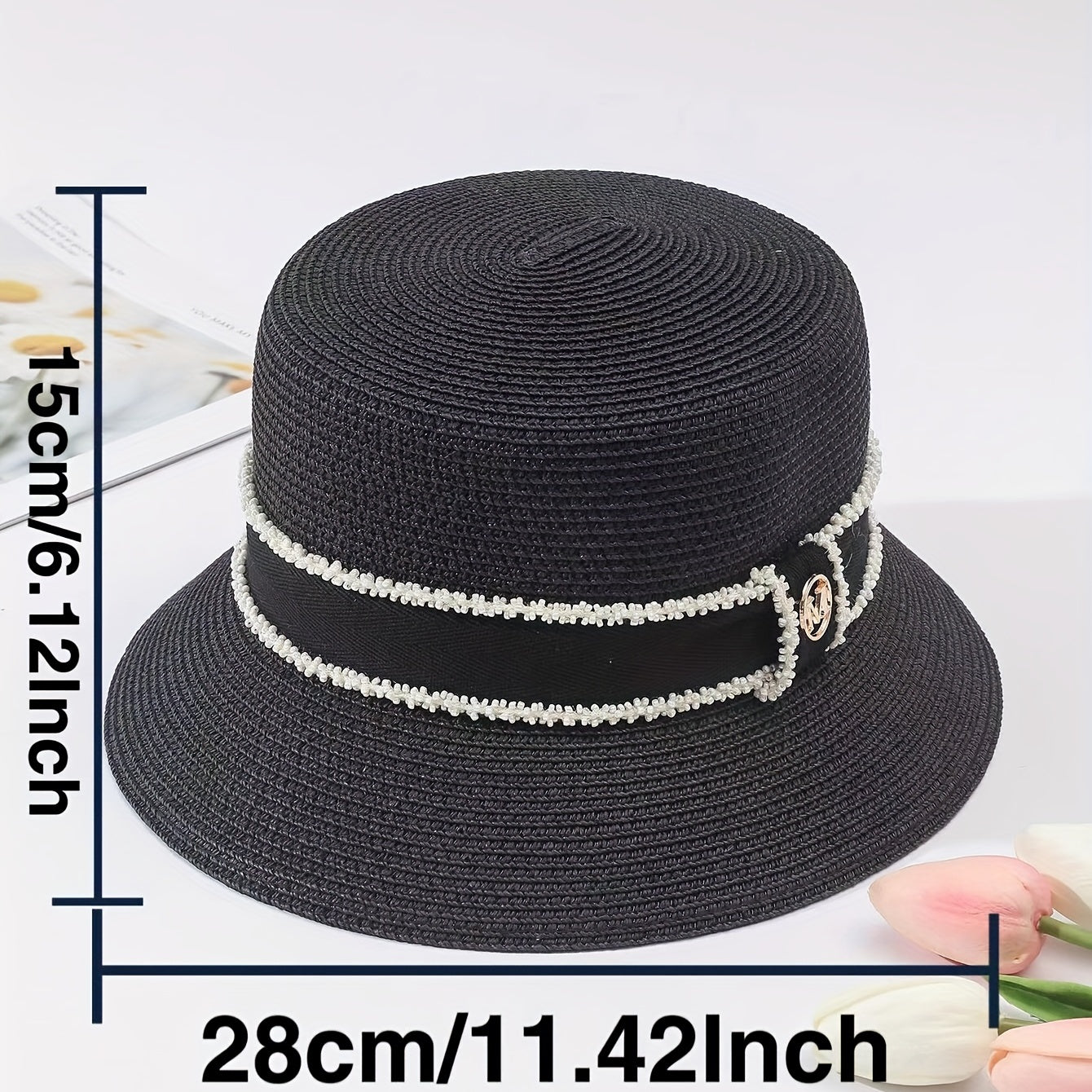 Casual Sunscreen Bucket Hat Band Decor Beach Hats For Women