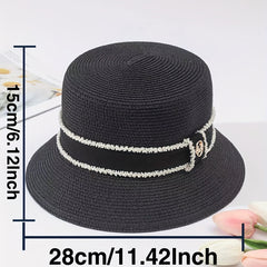 Casual Sunscreen Bucket Hat Band Decor Beach Hats For Women