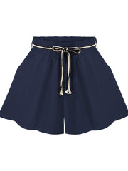 Wide Leg Shorts Casual Tie Waist Summer Shorts Women's Clothing