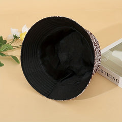 Fashionable River Pattern Print Double sided Casual Bucket Hat