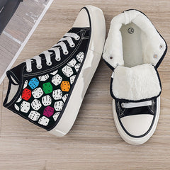 Plush Lined Thermal Chunky Canvas Sneakers High Top