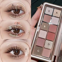 Gray Pink Rose Eyeshadow Palette Low Saturation Pearly Diamond Shimmer Matte