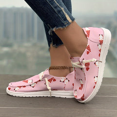 Women's Cartoon Heart & Icecream Skateboard Shoes