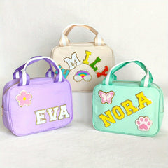 Customizable Insulated Lunch Bag with Sparkling Sequins & Joyful Face