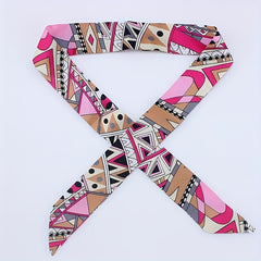 Satin Twilly Scarf Silk Hair Ribbon Neckerchief Skinny Scarf
