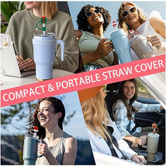 6pcs Christmas Silicone Straw Cap Dustproof Cover Plug
