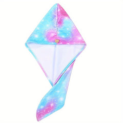 Microfiber Hair Towel with Button Soft Hair Drying Cap Hair Turban Hair Towel