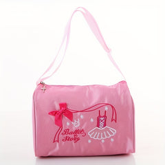 Pink Ballet Skirt Bow Decor Bag For Girl Costume Clothes Shoes Dress Handbag