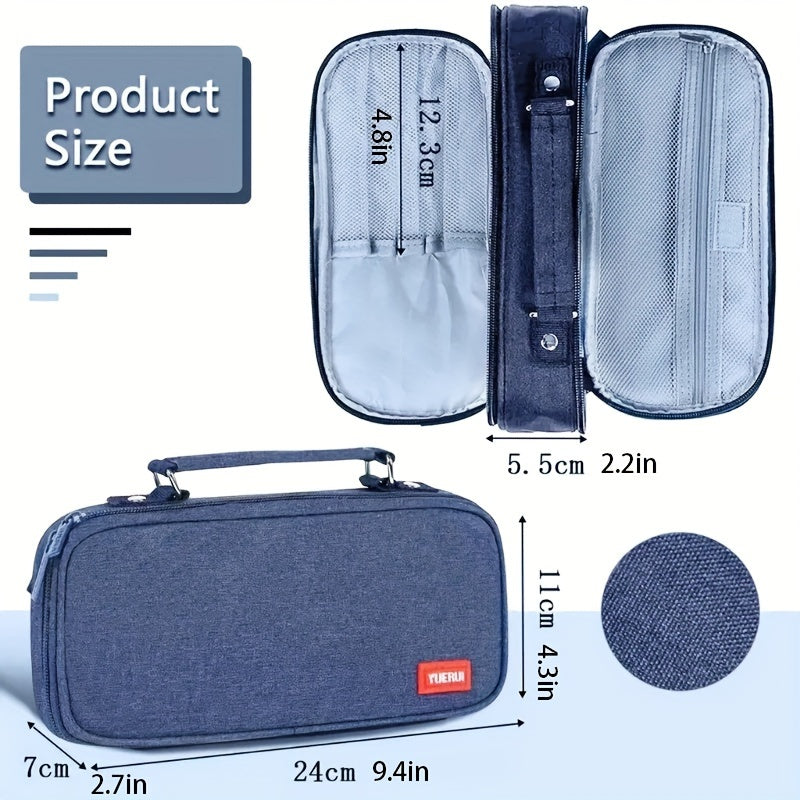 Double Layered Pencil Case for School with Large Capacity