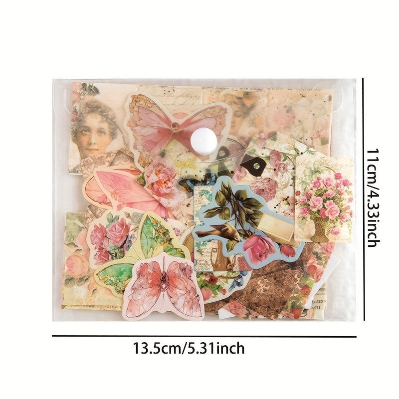 31 Sheets Retro Butterfly Scrapbooking Supplies Vintage Note Paper Card Envelope