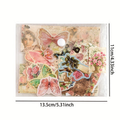 31 Sheets Retro Butterfly Scrapbooking Supplies Vintage Note Paper Card Envelope