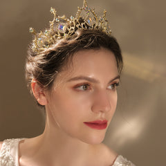 Baroque Wedding Crown Rhinestone Bridal Crowns And Tiaras Crystal Bride Crown