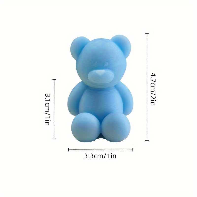 4pcs Bear Candles Flameless Mini Candle For Party Christmas Decoration