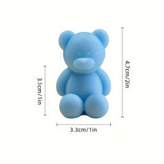 4pcs Bear Candles Flameless Mini Candle For Party Christmas Decoration