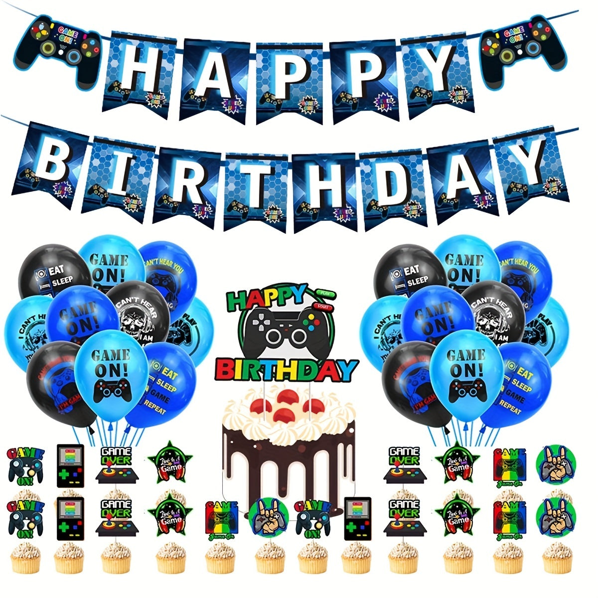 25pcs Game Handle Theme Birthday Party Balloon Set Decoration Supplies