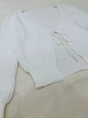 Tie Front Cardigan Long Sleeve Casual Spring Fall Women's Clothing