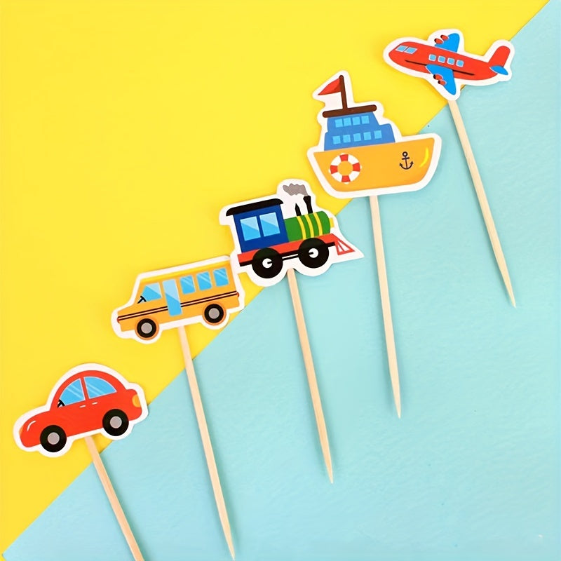 Cartoon Car Transport Cake Insert Party Cake Decoration