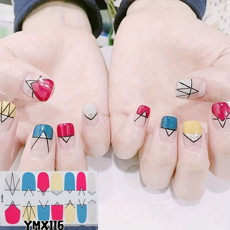 Glitter Gradient Nail Stickers Self Adhesive Art Set