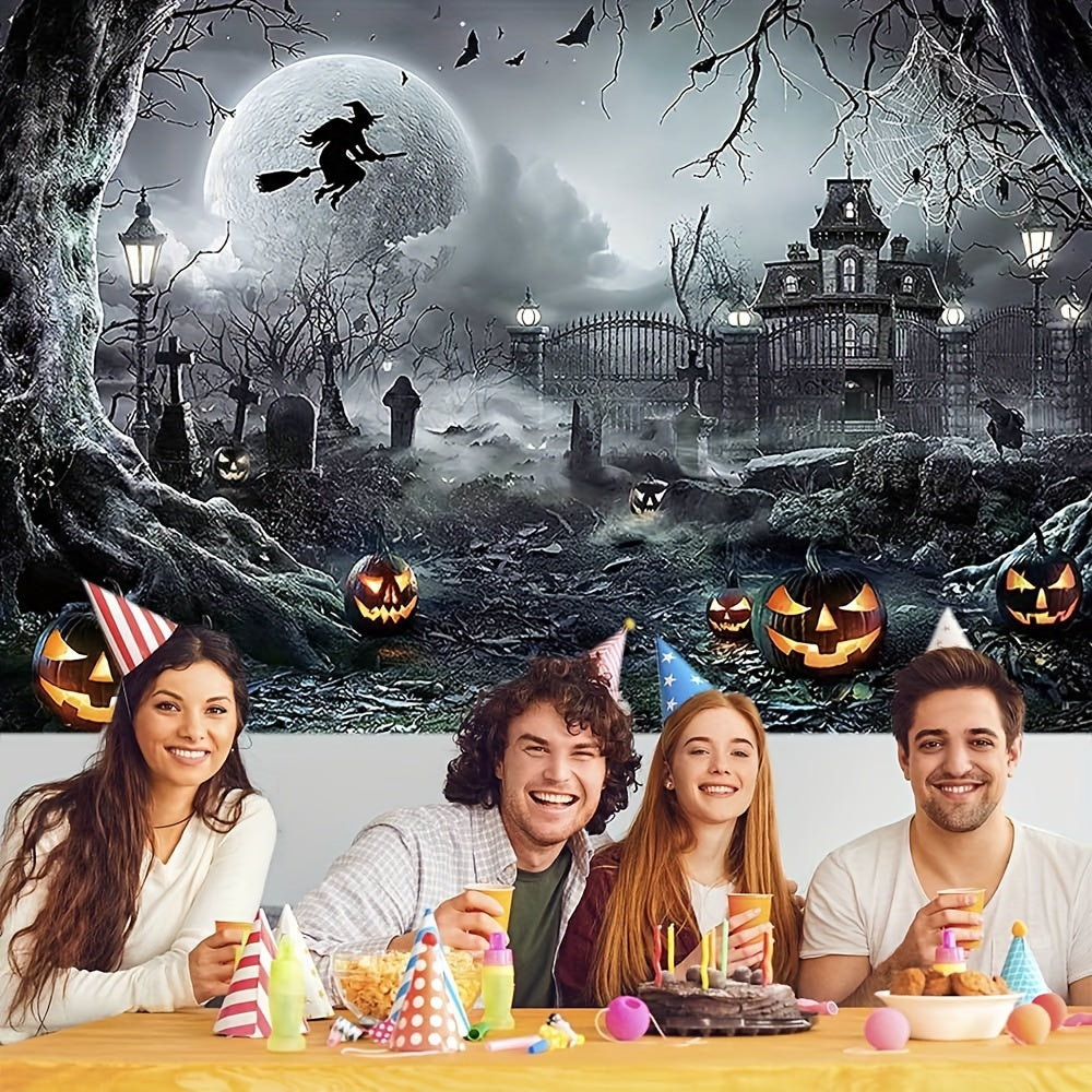 Halloween Decoration Banner 109x179cm Spooky Happy Halloween Pumpkin Backdrop