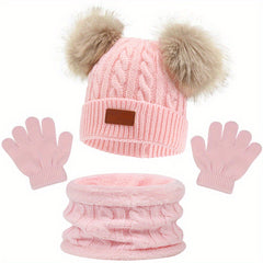 Hat Scarf Gloves Set for Baby Kids Winter