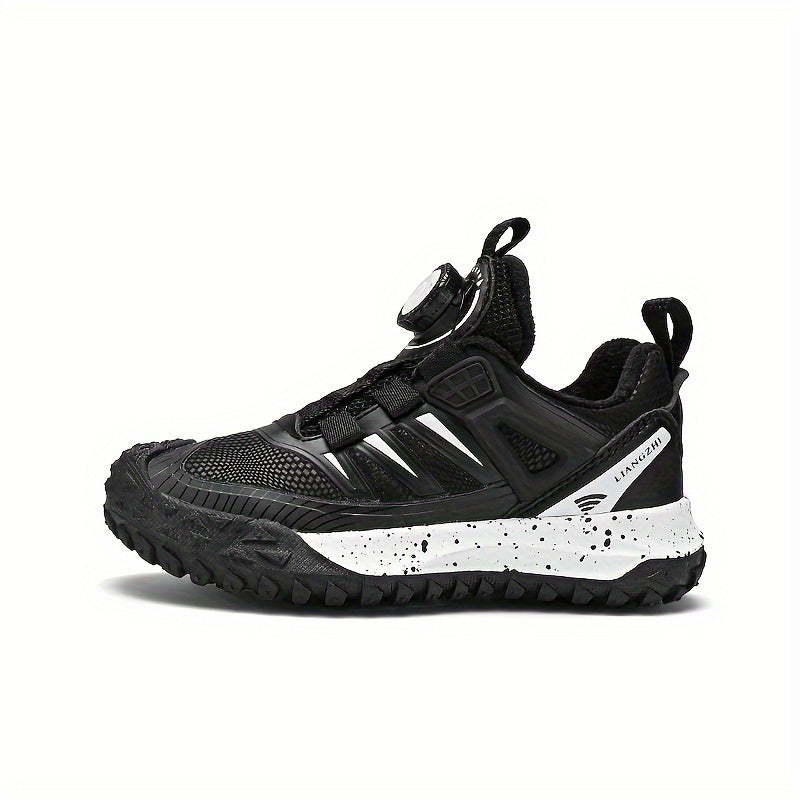 Boys' Basketball Shoes with Rotating Buckle - Non Slip Sneakers for Kids