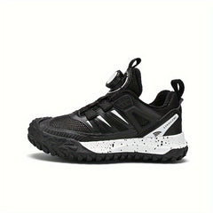 Boys' Basketball Shoes with Rotating Buckle - Non Slip Sneakers for Kids