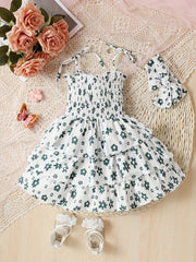 Baby Girls Allover Print Three Layer Skirt Suspender Dress Fairy