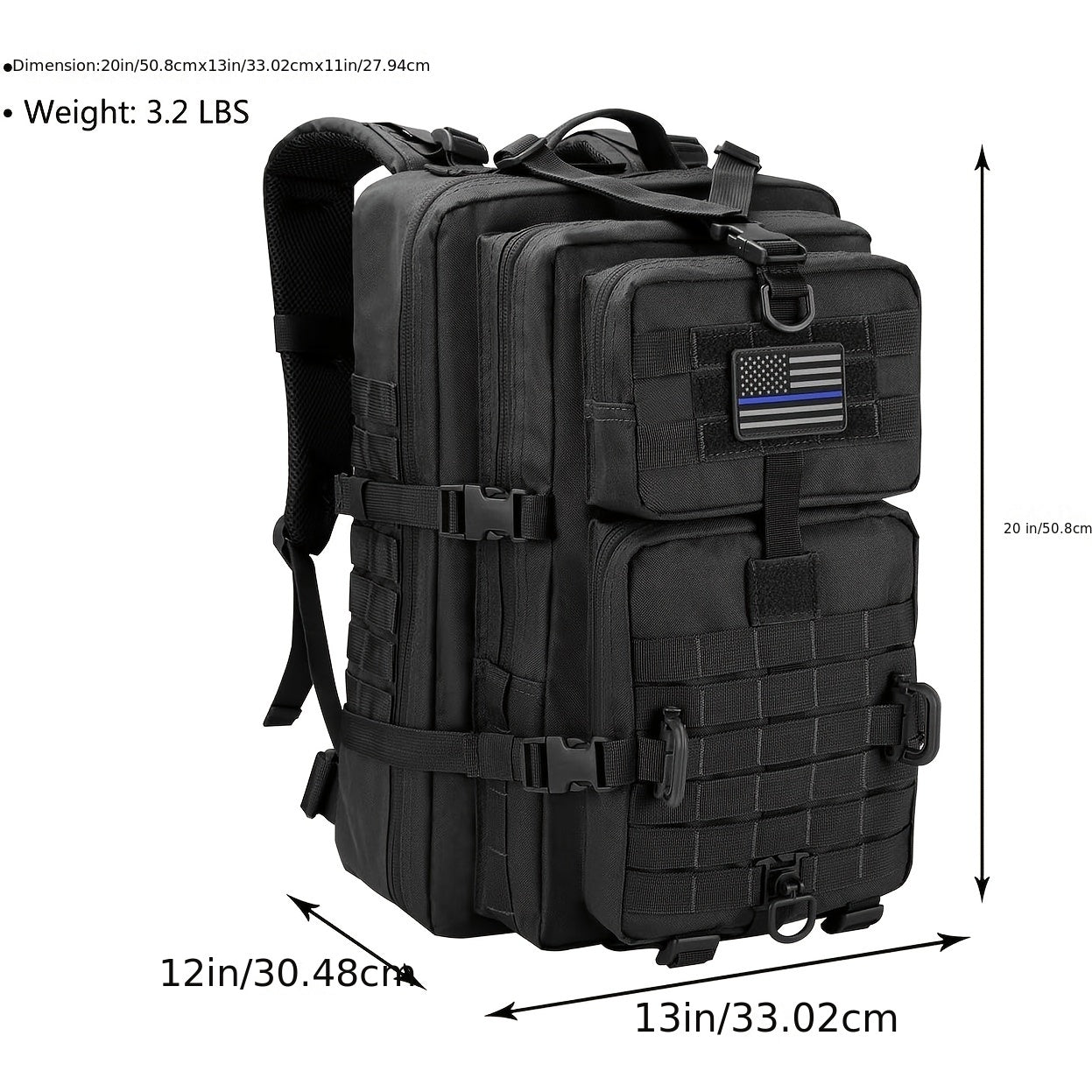 45L Tactical Backpack Men's Survival Large Capacity 3 Escape Bag
