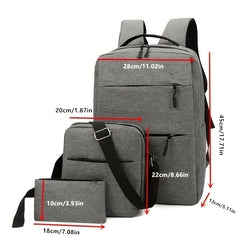 Business Laptop Backpack Canvas Travel Schoolbag with Crossbody Bag