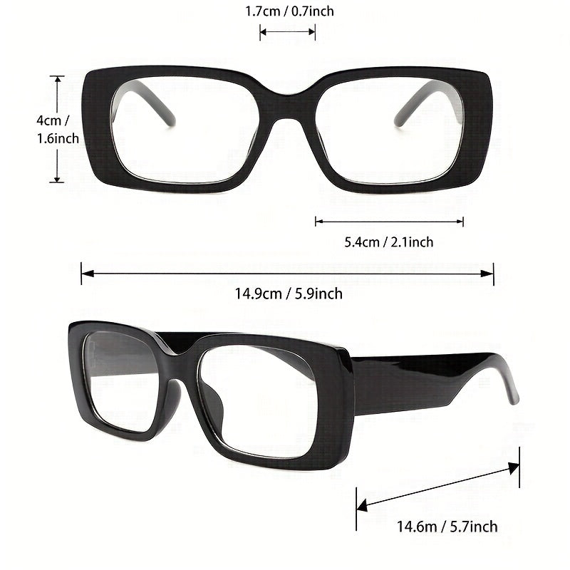 Clear Lens Glasses Rectangle Frame Eyeglasses Anti Light Eyewear