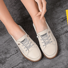 Hollow Out Flat Sneakers Lightweight Lace Up Soft sole Shoes