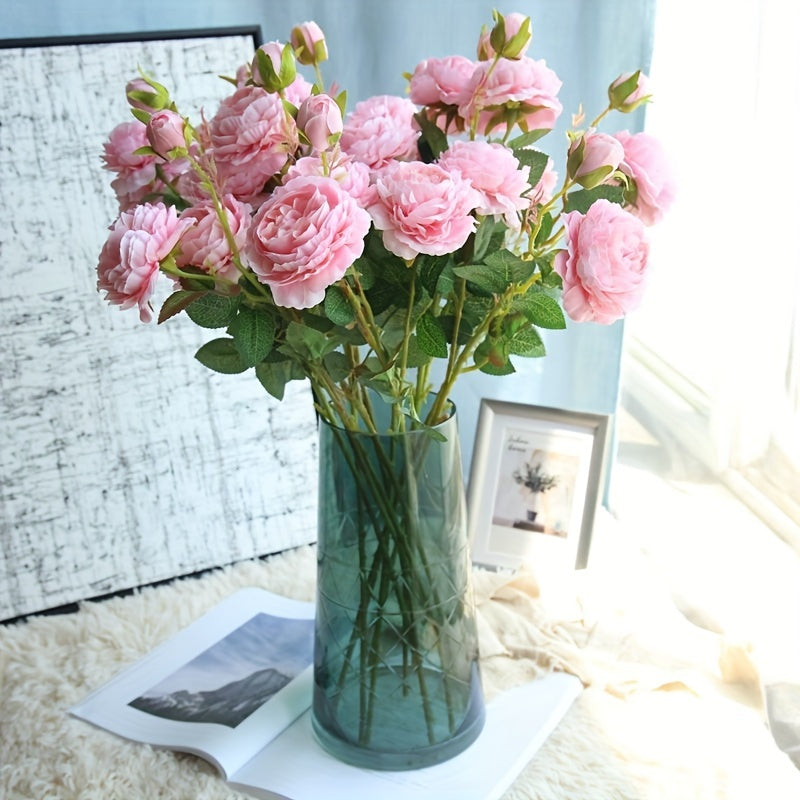 3 Western Roses European Core Flowers Simulation Wedding Decoration
