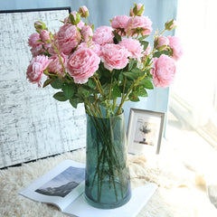 3 Western Roses European Core Flowers Simulation Wedding Decoration