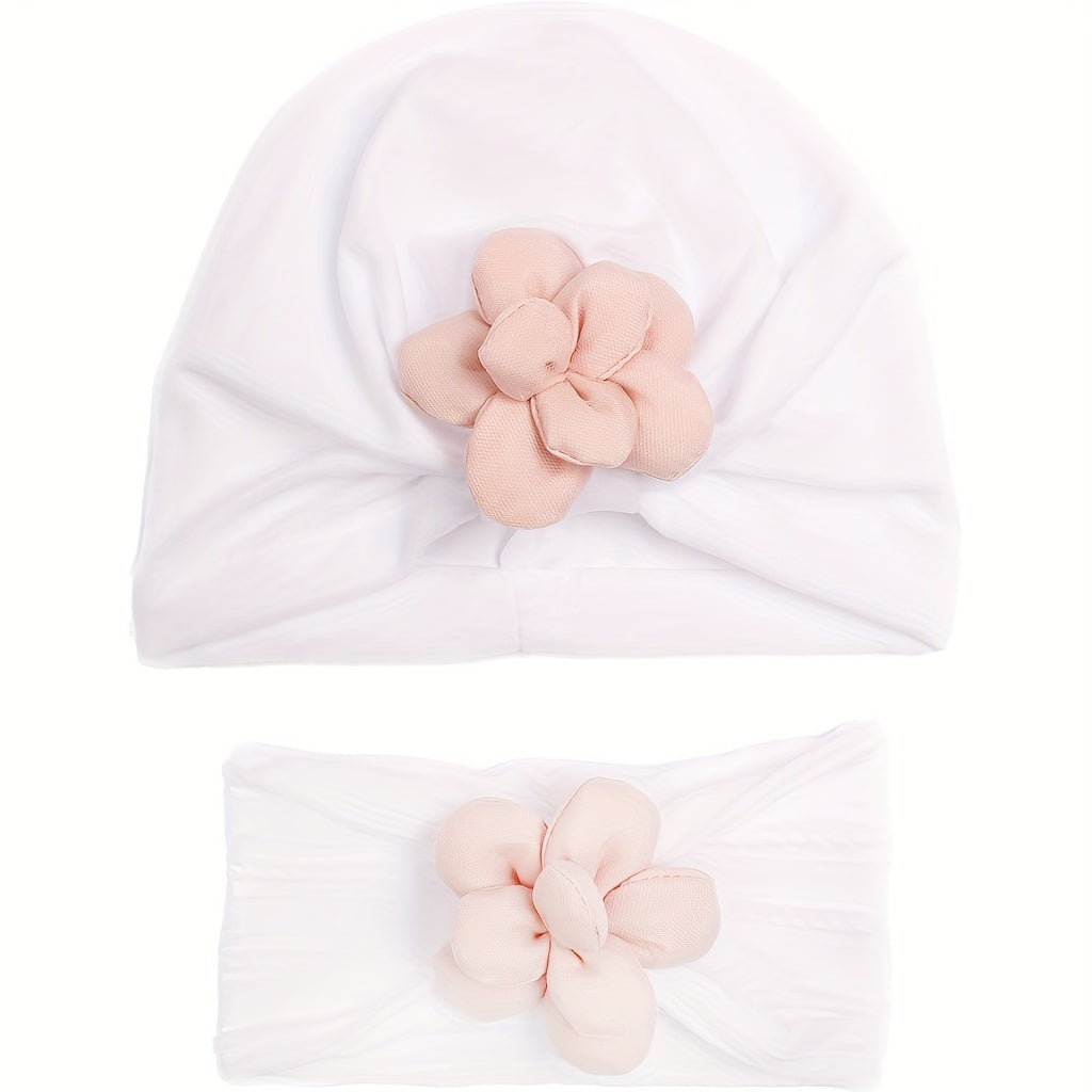 Breathable Infant Hat And Headband Set For Newborns