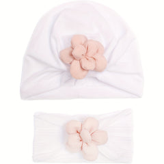 Breathable Infant Hat And Headband Set For Newborns