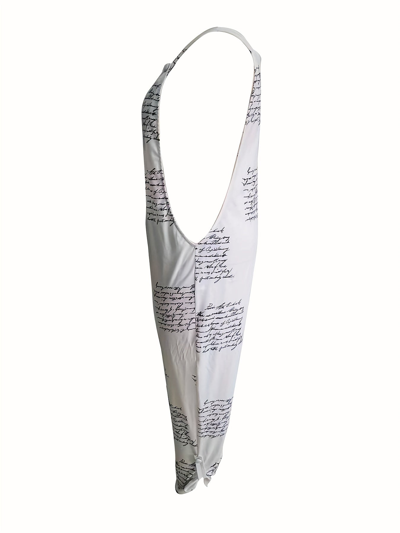 Casual Jumpsuit Women's Plus Art Letter Print Cut Out Side