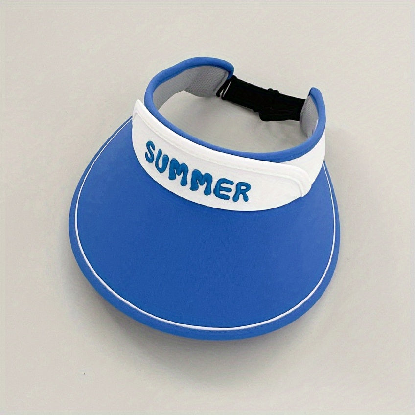 Kids Wide Brim Embroidered Sun Hat w/ Sunglasses for Summer