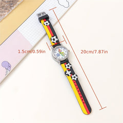Boys Cartoon Soccer Silicone Sports Watch
