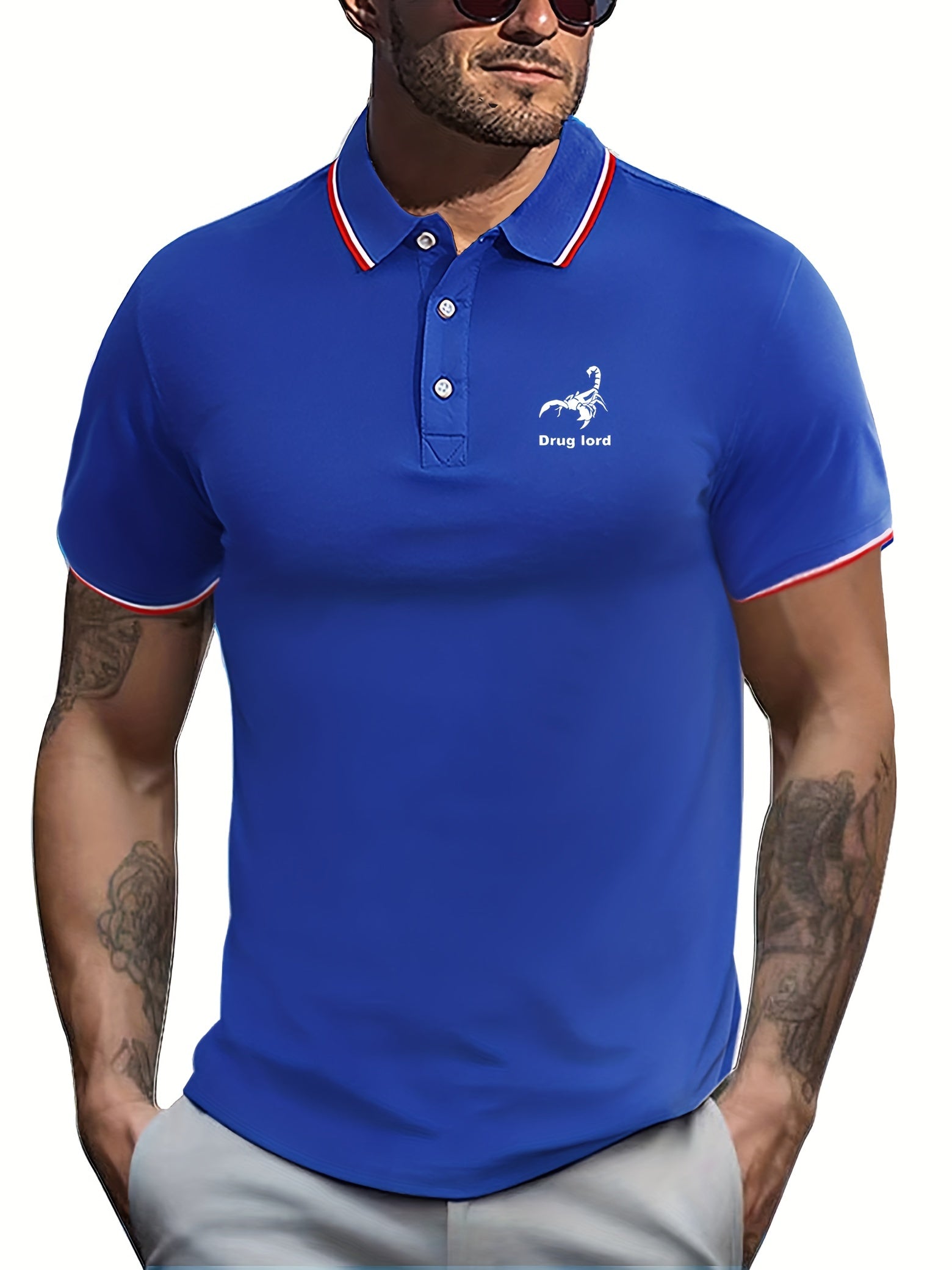 Scorpion Print Men's Casual Button Up Short Sleeve Lightweight Shirt