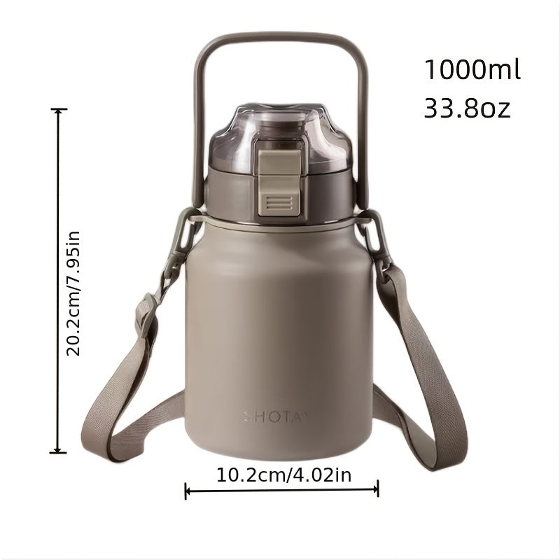 1L Outdoor Portable Large Capacity Kettle Stainless Steel Insulated Bottle