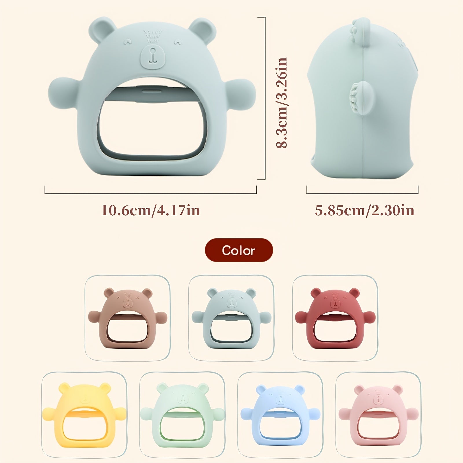 Bear BPA Silicone Mitten Teether For Infants 3 Months