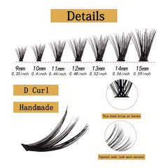 280 Clusters Lashes 30 40D 9 15mm Mix Style D Curling Lashes Extensions