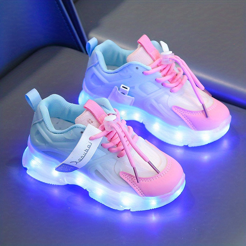 Girls' LED Light Up Sneakers USB Charging - Assorted Col